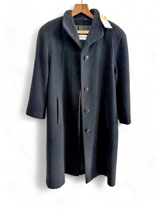 Luxurious Erich Fend Wool & Cashmere Black Pea Coat